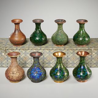 Process of cloisonne, Chinese vase set