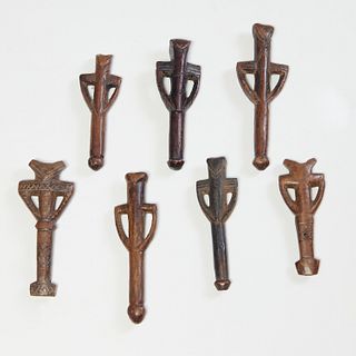 Mossi Peoples, (7) carved wood flutes