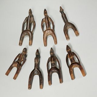Mossi Peoples, (7) carved wood slingshots