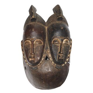Baule carved and pigmented double mask