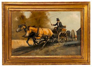 David Rosenthal Signed 1905 Oil, "On The Run"