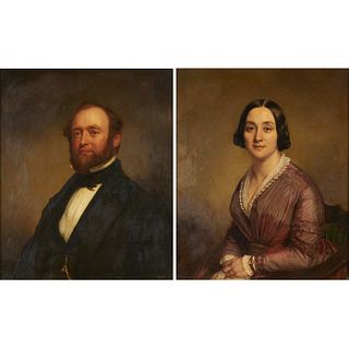 George Augustus Baker, pair portraits, 1856
