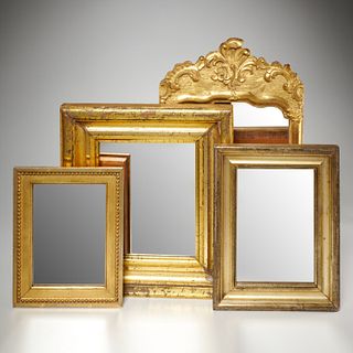 (4) Small giltwood frame mirrors, 19th/20th c.
