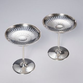 Pair Frank W. Smith sterling silver tazze