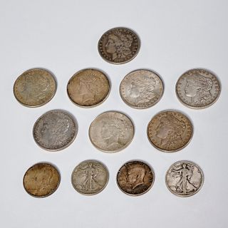 Group (12) U.S. silver dollars and half dollars