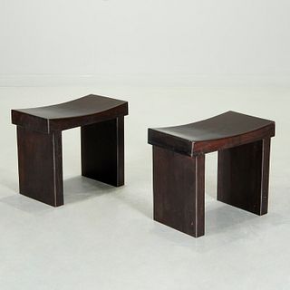 Pair Pierre Chareau style stools