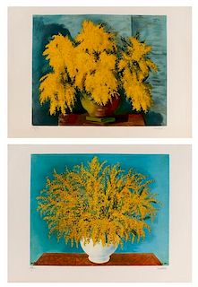 Moise Kisling, 2 Chromolithographs, "Mimosas"
