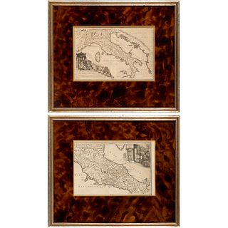 Pair antique maps, Italy, 18th c.
