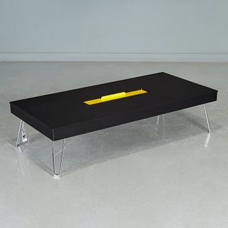 CB2 lacquered 'slot' coffee table