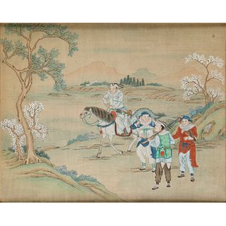 Chinese School, painting on silk