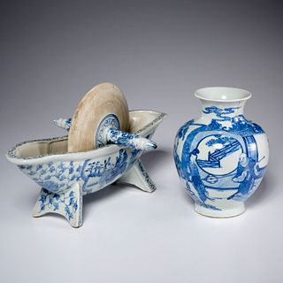 (3) Chinese blue and white porcelains, inc. Kangxi
