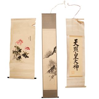 Chinese School, (3) scroll paintings