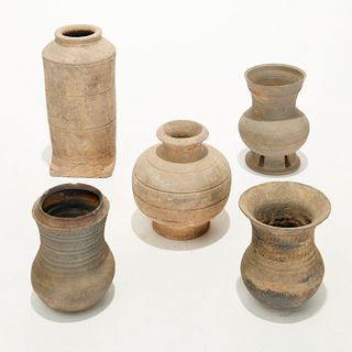 Group Early Chinese & Korean grey earthenware