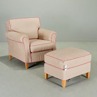 Contemporary Designer club chair and ottoman