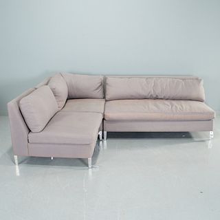 CB2 modular gray upholstered sofa