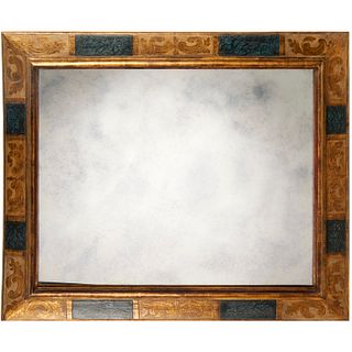 Florentine style gilt and marbleized wood mirror