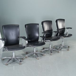 Group (4) Knoll 'Life' leather office chairs