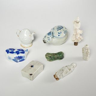 Chinese porcelain water droppers and lamp finial