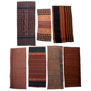 Group (7) Indonesian sarong textiles
