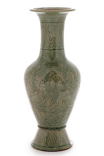 Ming Dynasty Style Anhua Celadon Porcelain Vase