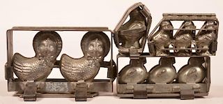 Four Various Vintage Chocolate Molds.