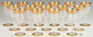 15 St. Louis Thistle Crystal Water Goblets