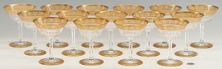 15 St. Louis Thistle Crystal Champagne Glasses