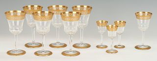 10 St. Louis Thistle Crystal Glasses, Burgundy, Cordial, & Sherry