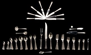 Alvin Chased Romantique Sterling Silver Flatware Service for 8, 76 pcs.