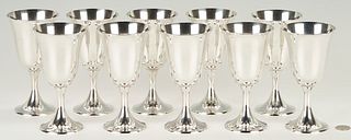 10 Gorham Puritan Sterling Silver Goblets