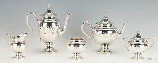 5 Pcs. Gorham Puritan Sterling Silver Tea Set