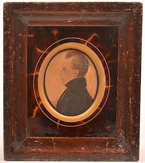 19th Cent. Watercolor Silhouette of a Gentleman.