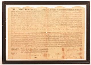 Stiegel Signed Lancaster County Indenture, 1762.