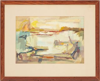 George Cress Abstract Landscape Painting, Inlet Sunrise No. 1