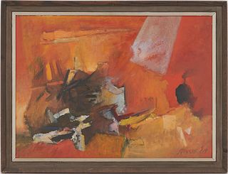 Walter Hollis Stevens Abstract O/B Painting, Land Echo