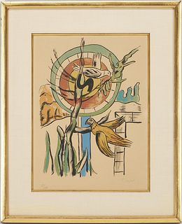 Fernand Leger Lithograph, Les Deux Oiseaux