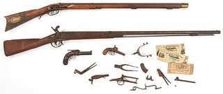 18 Civil War Items, incl. Relic Rifles, 3 MS CSA Currency Notes