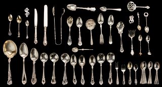 63 Pcs. Assorted Silver Flatware, Mostly Sterling