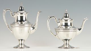 M. Fred Hirsch Sterling Coffeepot & Teapot, 2 pcs.