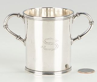 KY Double Handled Coin Silver Cup, Blanchard