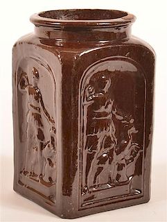 19th Century Glazed Redware Storage Jar.