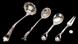 4 Sterling Silver Serving Pieces, incl. Tiffany, Whiting