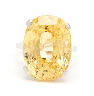 Platinum Yellow Sapphire Ring