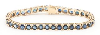 Ladies Sapphire 14K Line Bracelet