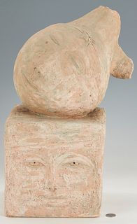 Olen Bryant, Sculpture of a Head on a Cube with Face