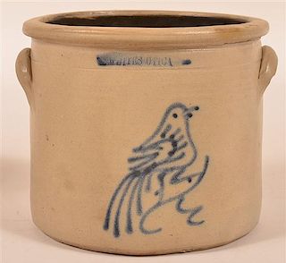 Whites, Utica Bird Decorated Stoneware Crock.