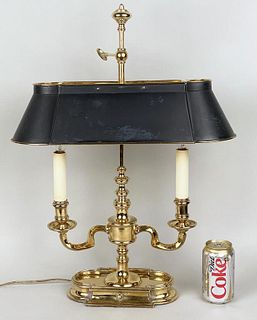 Bouillotte Style Two Arm Brass Lamp