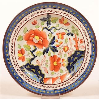 Gaudy Dutch Soft Paste China Single Rose Plate.
