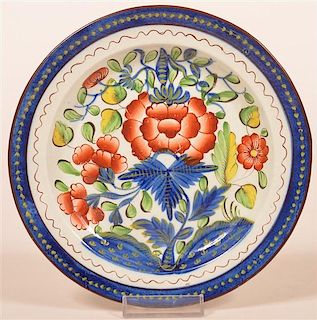 Gaudy Dutch Soft Paste Carnation Toddy Plate.