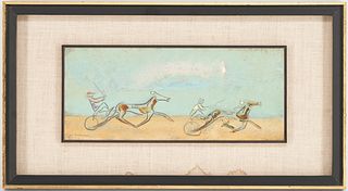 Sterling Strauser O/B Painting, Trotter Race